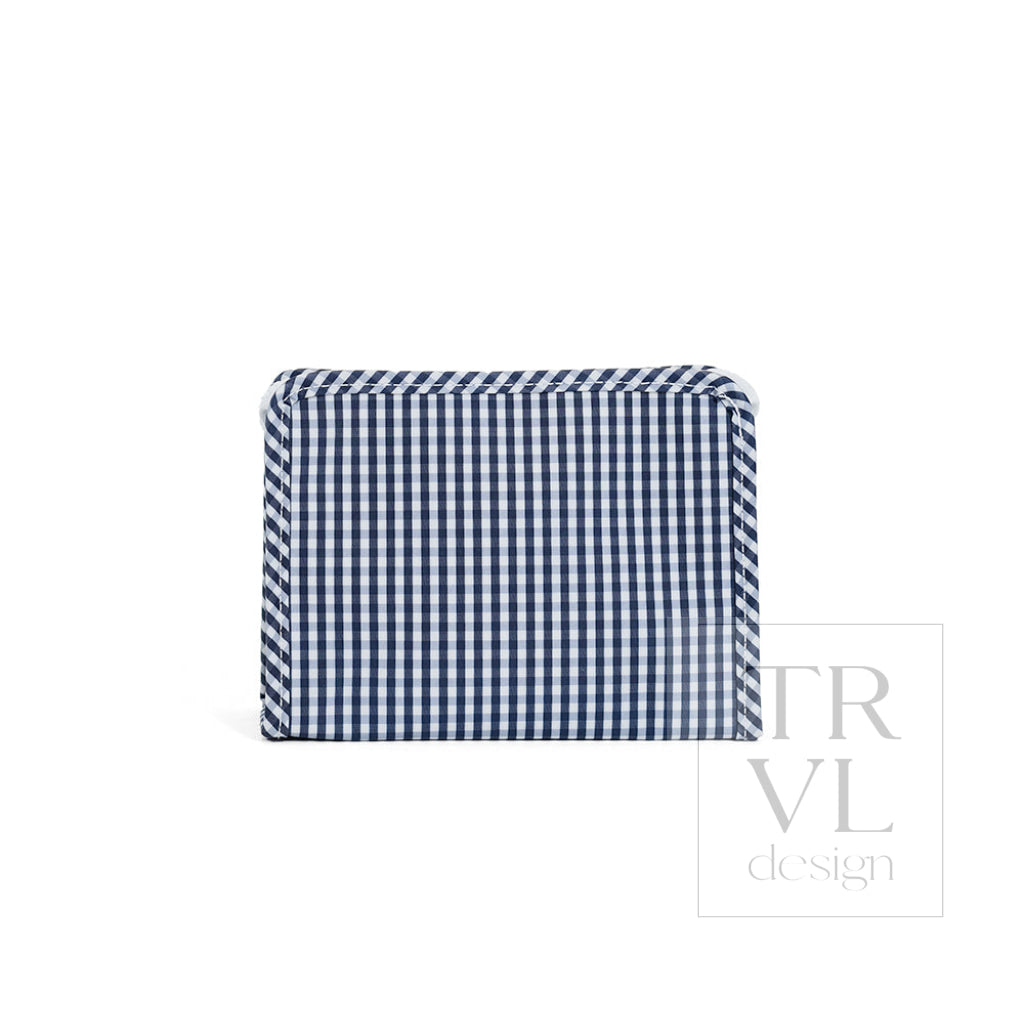 ROADIE SMALL Zip Pouch - GINGHAM NAVY - Travel Pouches