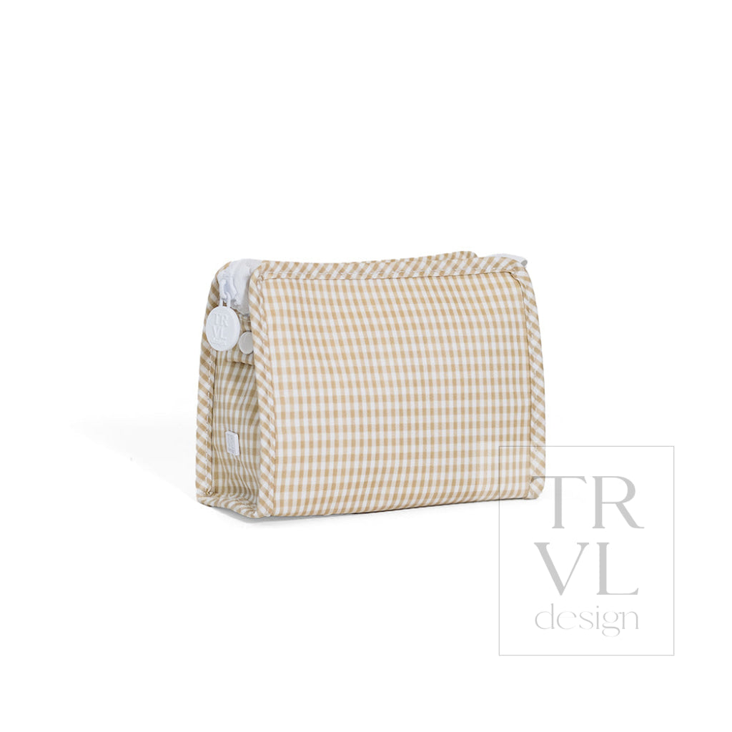 ROADIE SMALL Zip Pouch - GINGHAM NEW KHAKI 3 - Travel Pouches