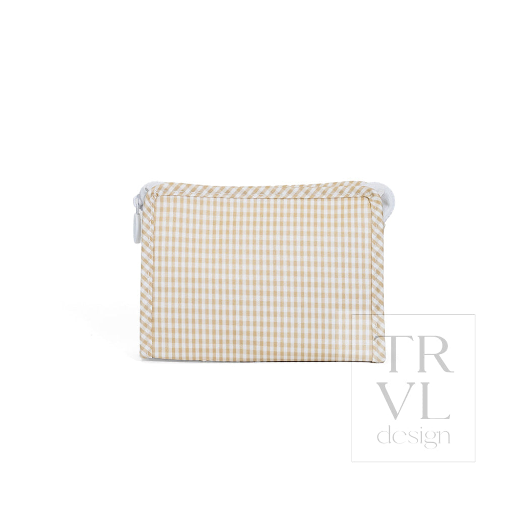 ROADIE SMALL Zip Pouch - GINGHAM NEW KHAKI 3 - Travel Pouches