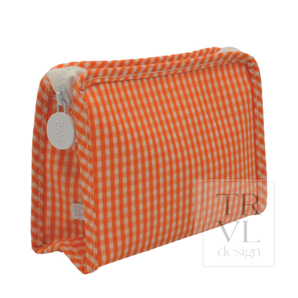 ROADIE SMALL Zip Pouch - GINGHAM ORANGE - Travel Pouches