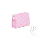 ROADIE SMALL Zip Pouch - GINGHAM PINK - Travel Pouches