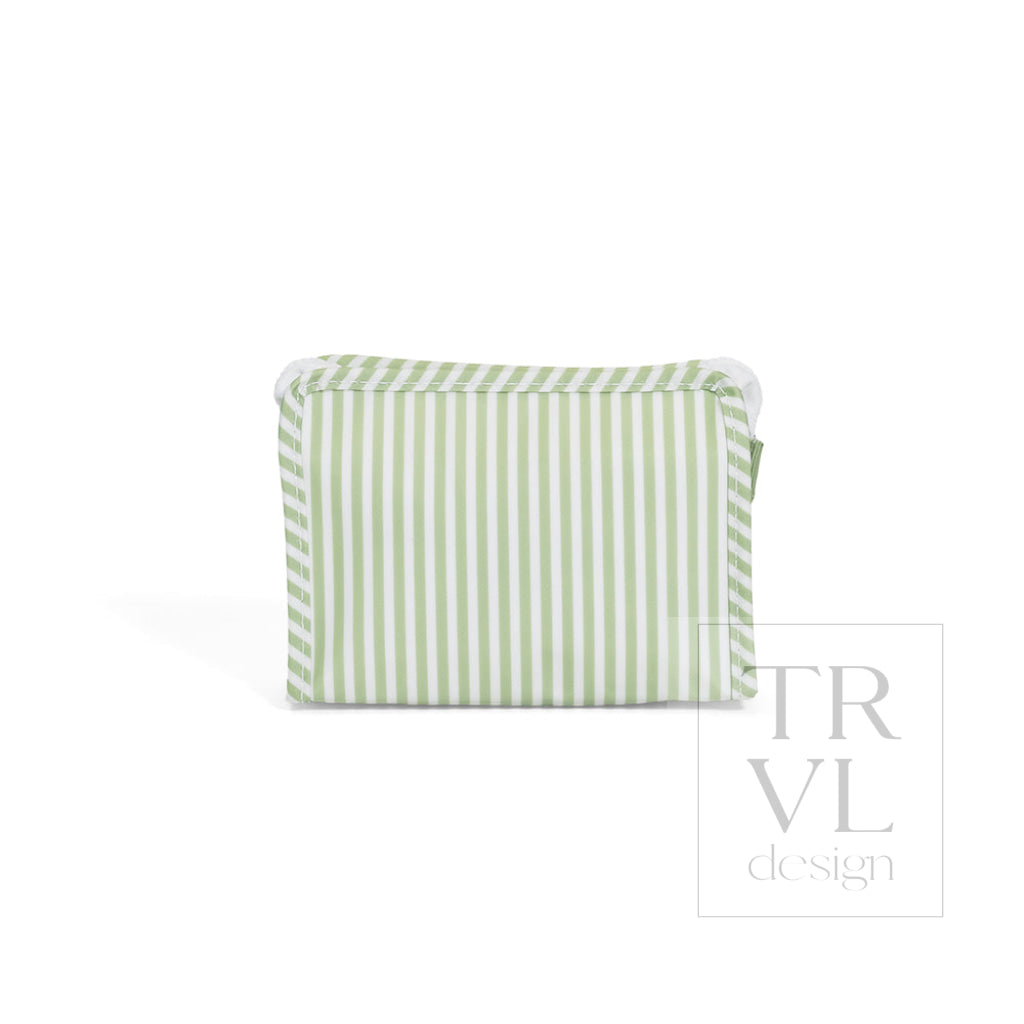 ROADIE SMALL Zip Pouch - PIMLICO STRIPE SAGE - Travel Pouches