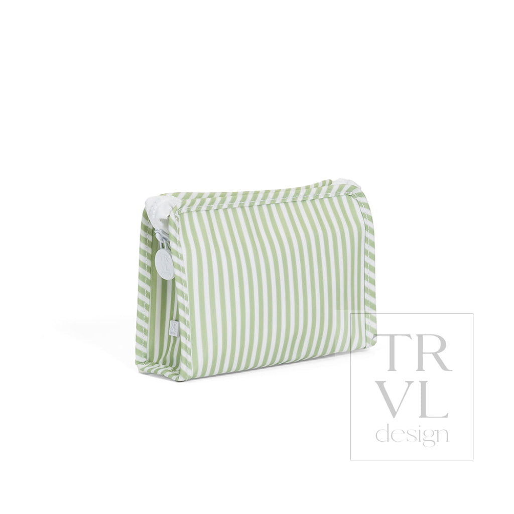 ROADIE SMALL Zip Pouch - PIMLICO STRIPE SAGE - Travel Pouches
