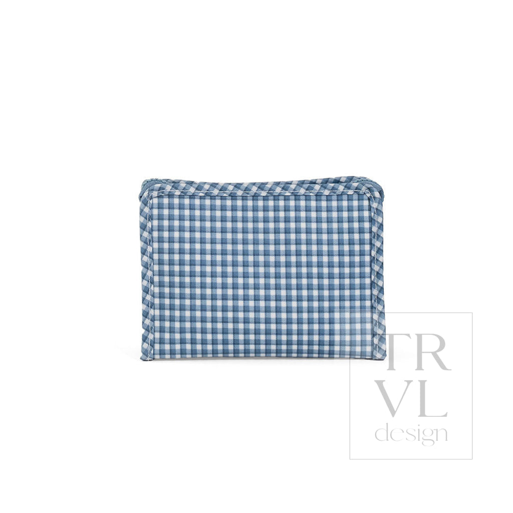 ROADIE SMALL Zip Pouch - RODEO CHECK INDIGO - Travel Pouches