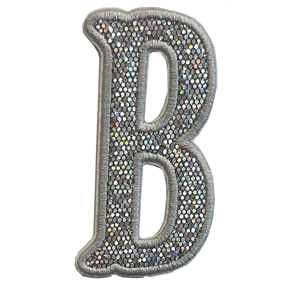 Silver Glitter Appliqué Letters *2 Pc Pre-Pack* Letter B