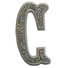 Silver Glitter Appliqué Letters *2 Pc Pre - Pack* Letter C