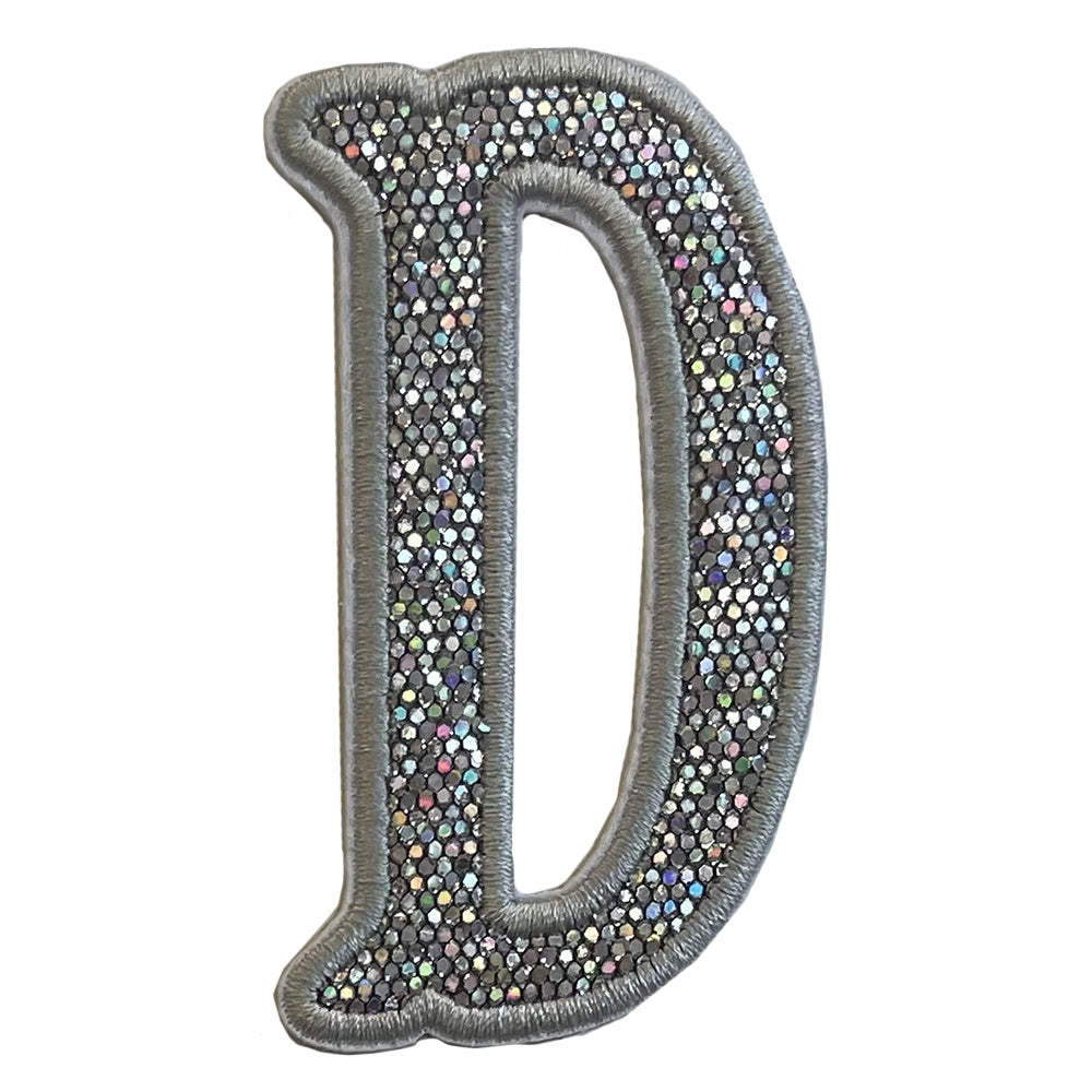 Silver Glitter Appliqué Letters *2 Pc Pre-Pack* Letter D