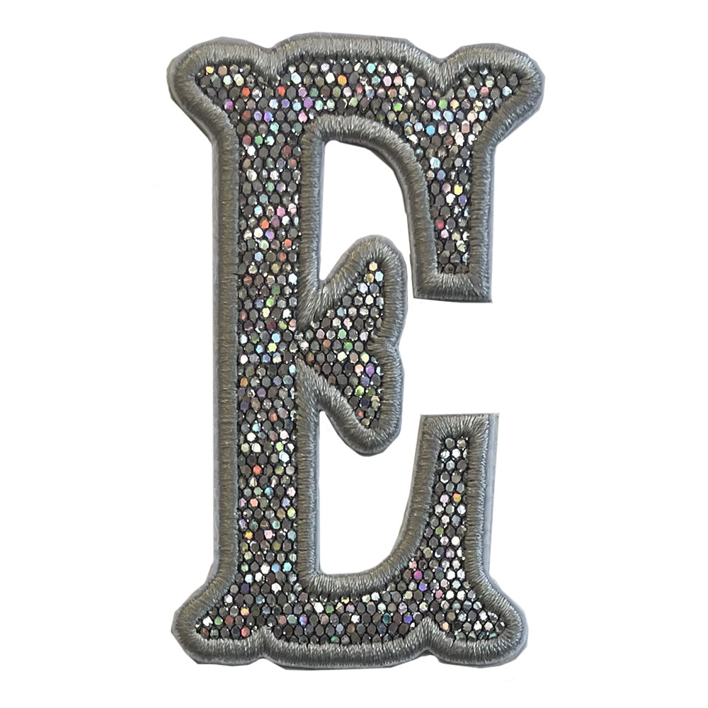 Silver Glitter Appliqué Letters *2 Pc Pre - Pack* Letter E