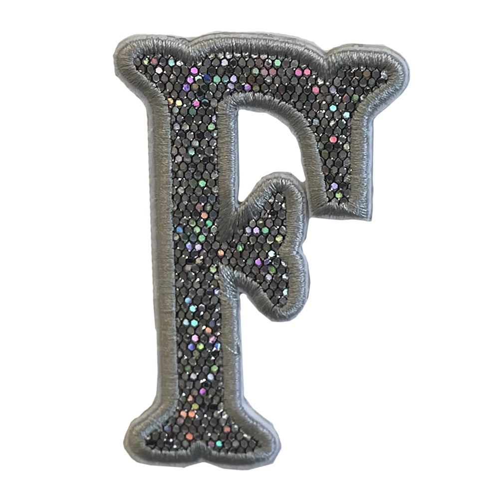 Silver Glitter Appliqué Letters *2 Pc Pre-Pack* Letter F