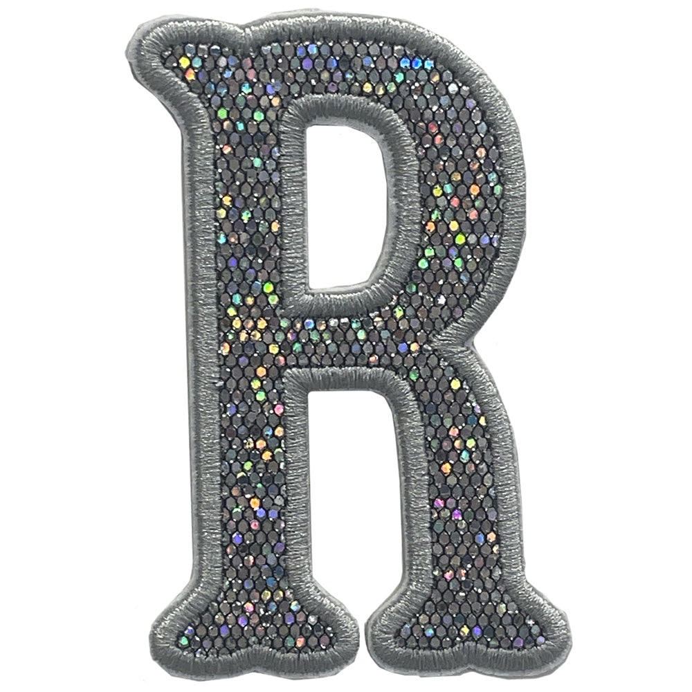 Silver Glitter Appliqué Letters *2 Pc Pre - Pack* Letter R