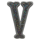 Silver Glitter Appliqué Letters *2 Pc Pre-Pack* Letter V