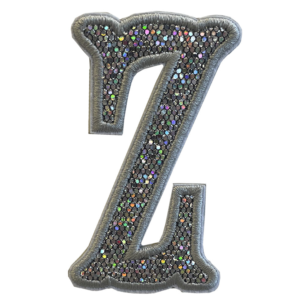 Silver Glitter Appliqué Letters *2 Pc Pre-Pack* Letter Z