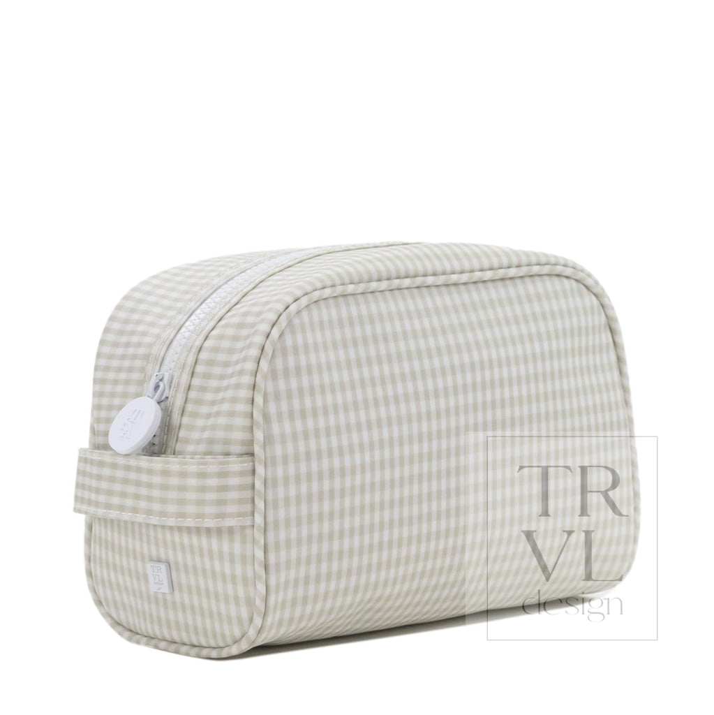 STOW IT Dopp Bag - GINGHAM PEARL GREY - Cosmetic & Toiletry Bags