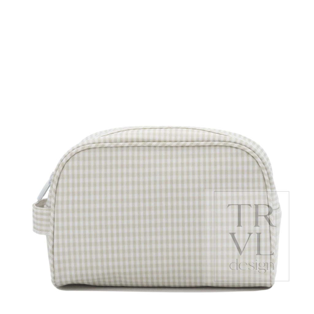STOW IT Dopp Bag - GINGHAM PEARL GREY - Cosmetic & Toiletry Bags
