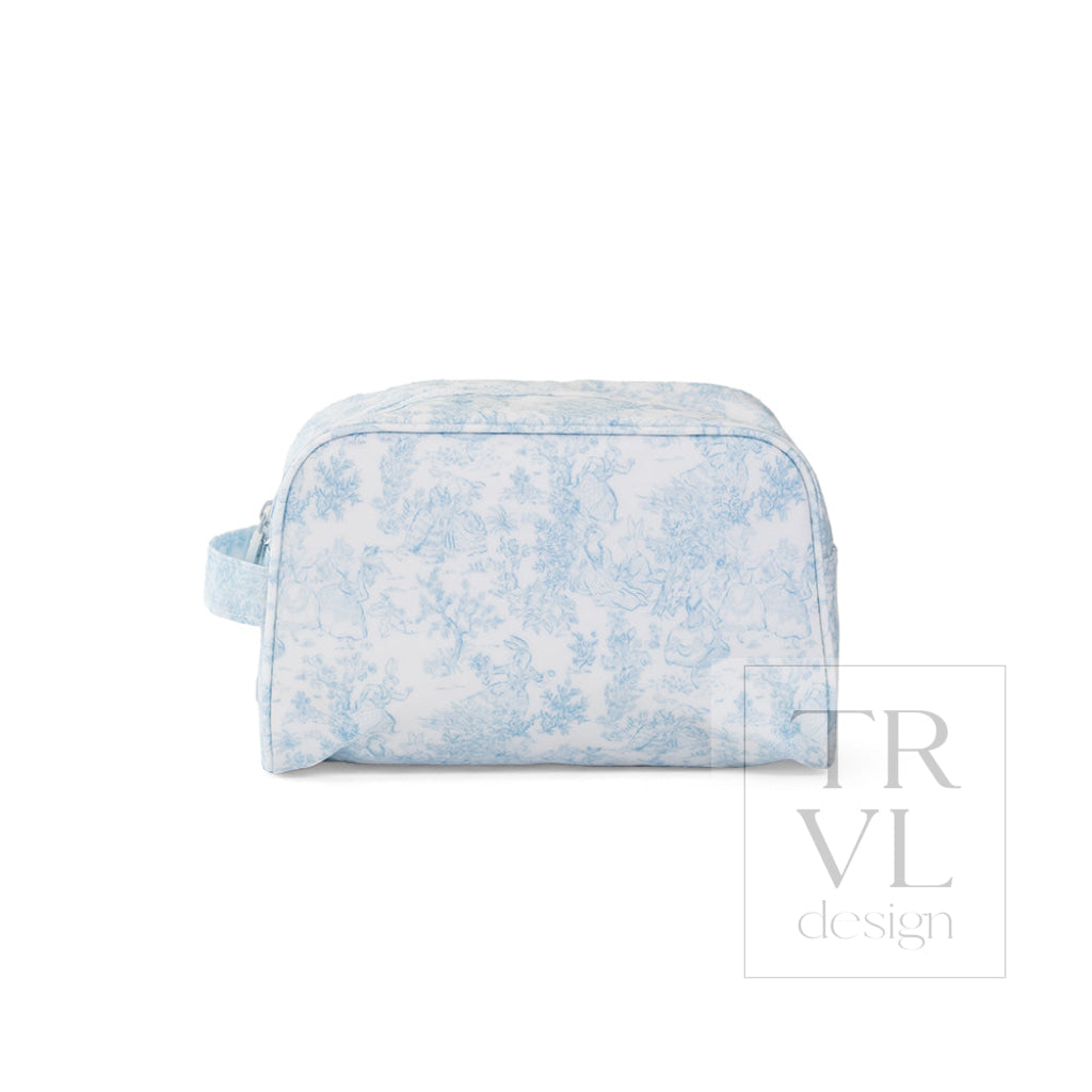 STOWAWAY Toiletry Bag - Bunny Toile Blue - Cosmetic & Toiletry Bags