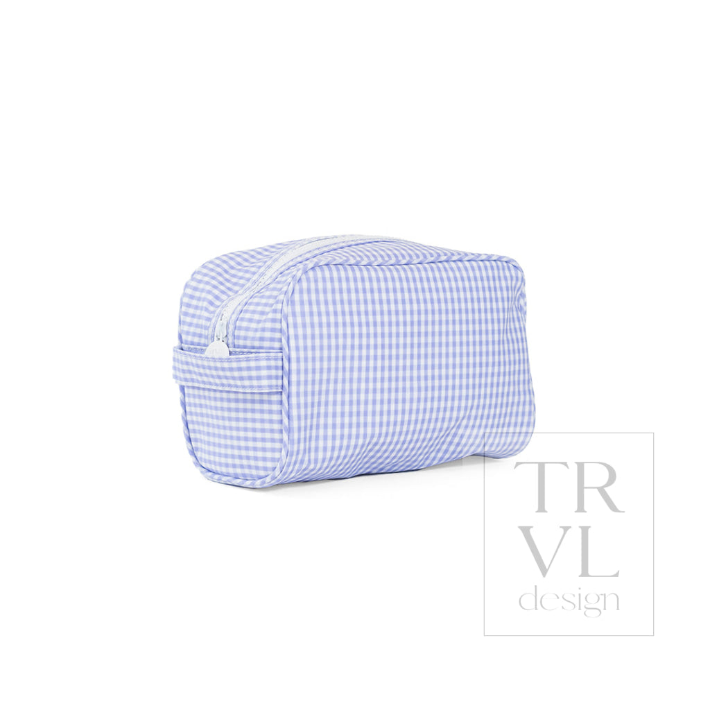STOWAWAY Toiletry Bag - GINGHAM LILAC - Cosmetic & Toiletry Bags