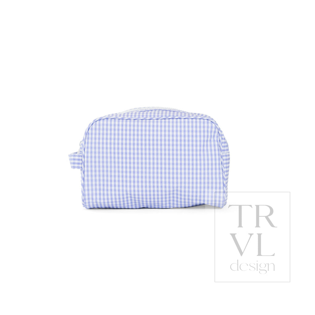 STOWAWAY Toiletry Bag - GINGHAM LILAC - Cosmetic & Toiletry Bags