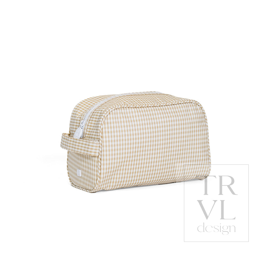 STOWAWAY Toiletry Bag - GINGHAM NEW KHAKI 3 - Cosmetic & Toiletry Bags