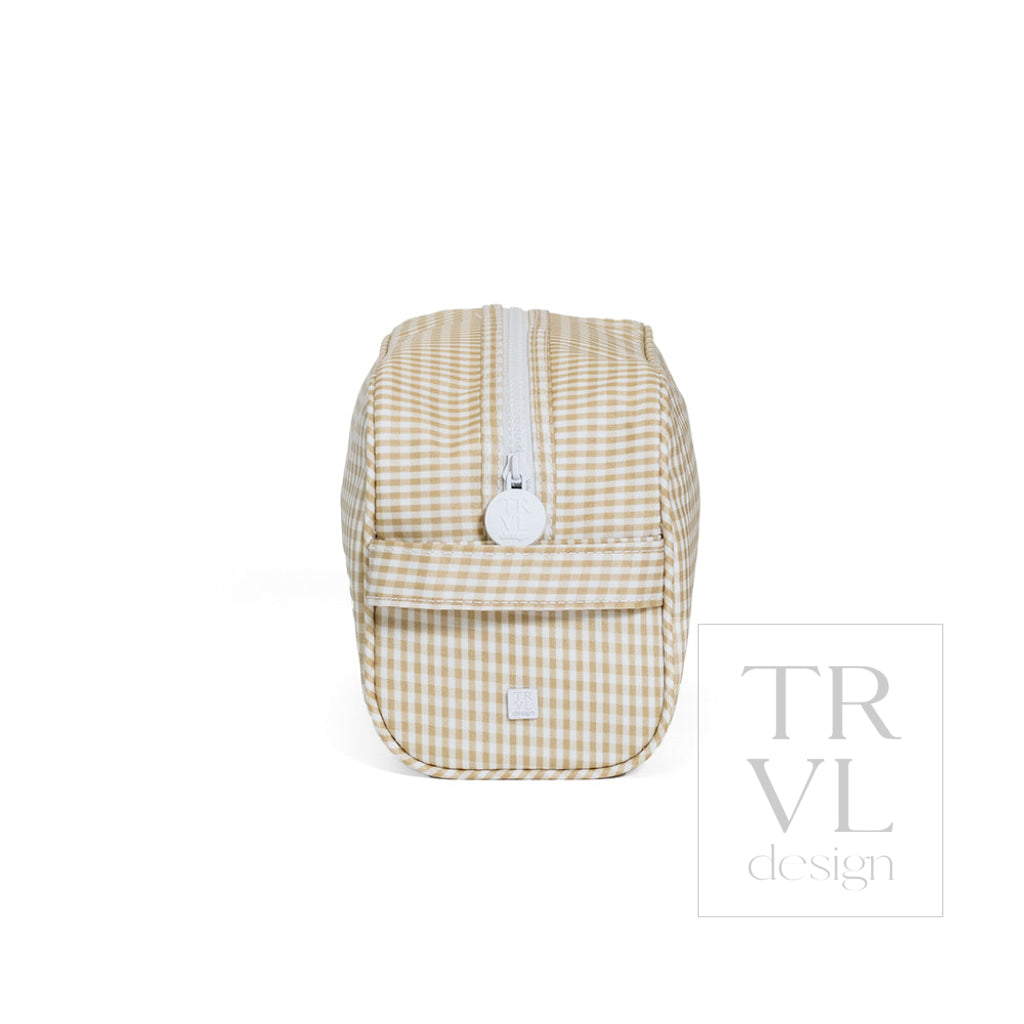 STOWAWAY Toiletry Bag - GINGHAM NEW KHAKI 3 - Cosmetic & Toiletry Bags
