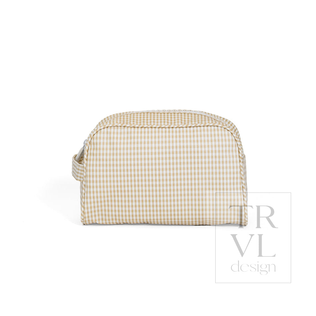 STOWAWAY Toiletry Bag - GINGHAM NEW KHAKI 3 - Cosmetic & Toiletry Bags