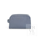 STOWAWAY Toiletry Bag - NAVY GINGHAM - Cosmetic & Toiletry Bags
