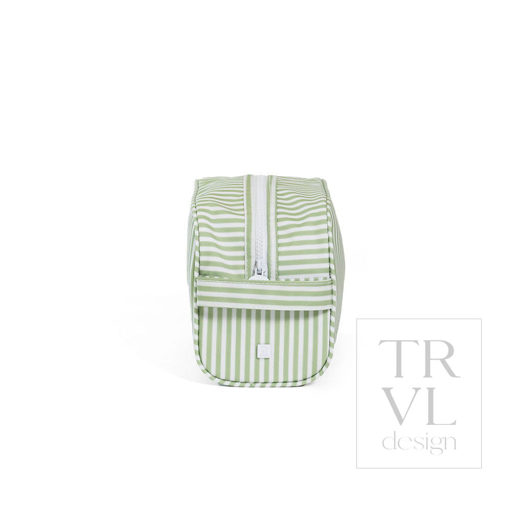 STOWAWAY Toiletry Bag - PIMLICO STRIPE SAGE - Cosmetic & Toiletry Bags