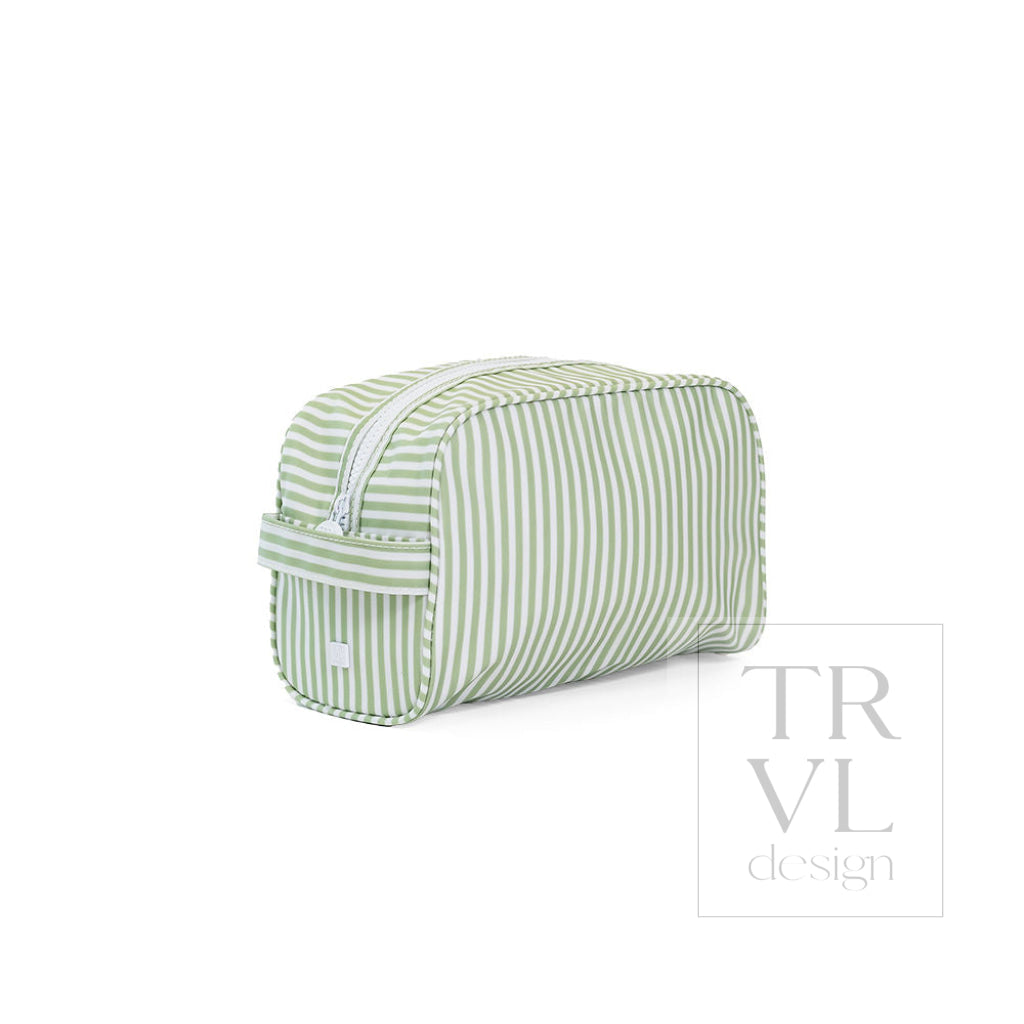 STOWAWAY Toiletry Bag - PIMLICO STRIPE SAGE - Cosmetic & Toiletry Bags