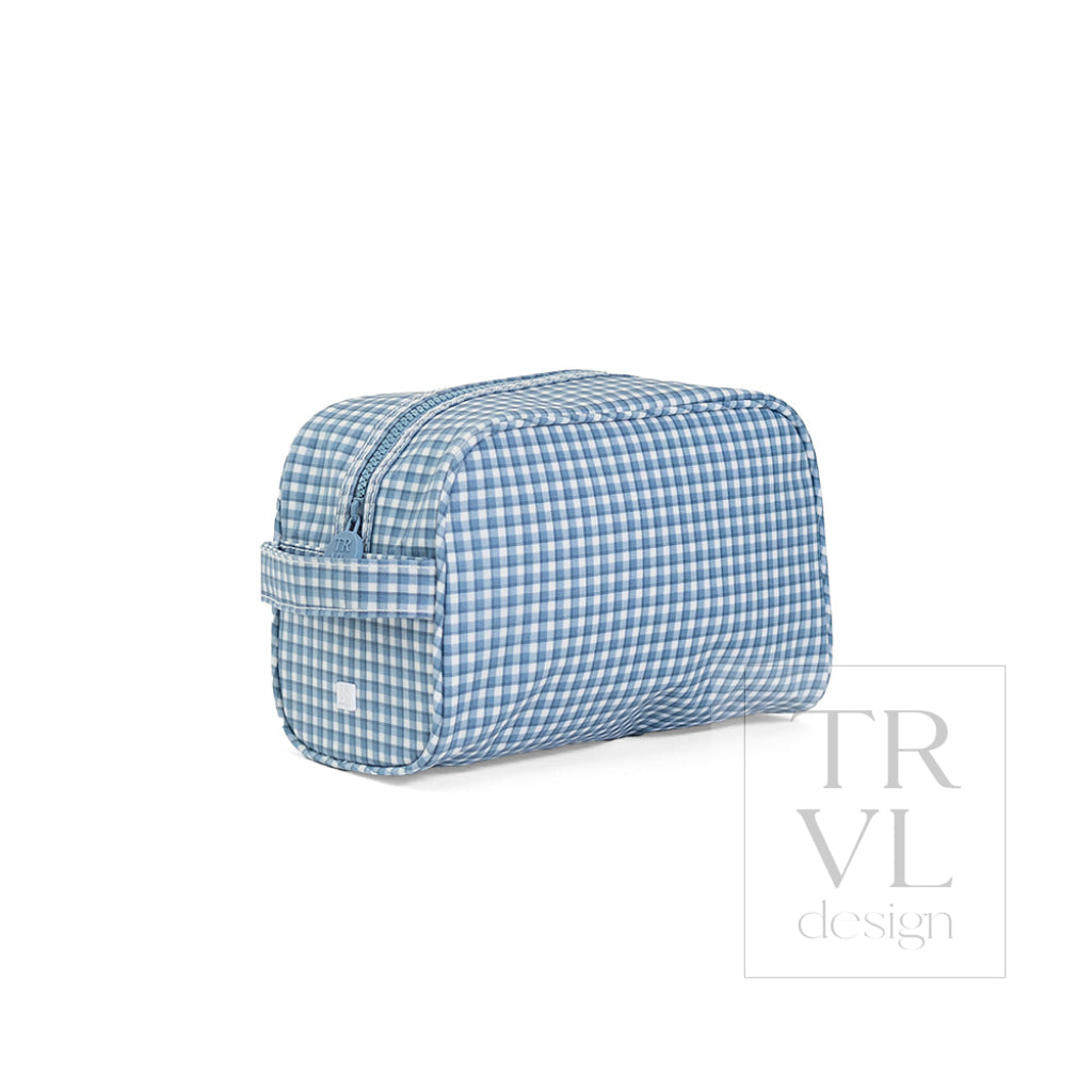 STOWAWAY Toiletry Bag - RODEO CHECK INDIGO - Cosmetic & Toiletry Bags