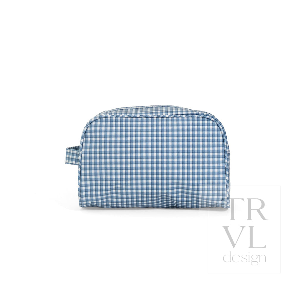 STOWAWAY Toiletry Bag - RODEO CHECK INDIGO - Cosmetic & Toiletry Bags