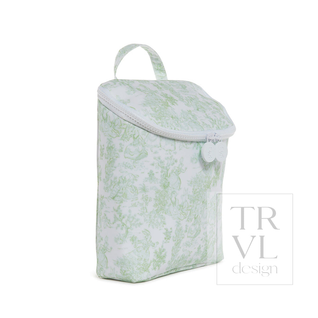 Take Away Lunch Bag - Insulated Bunny Toile Green Lunch
