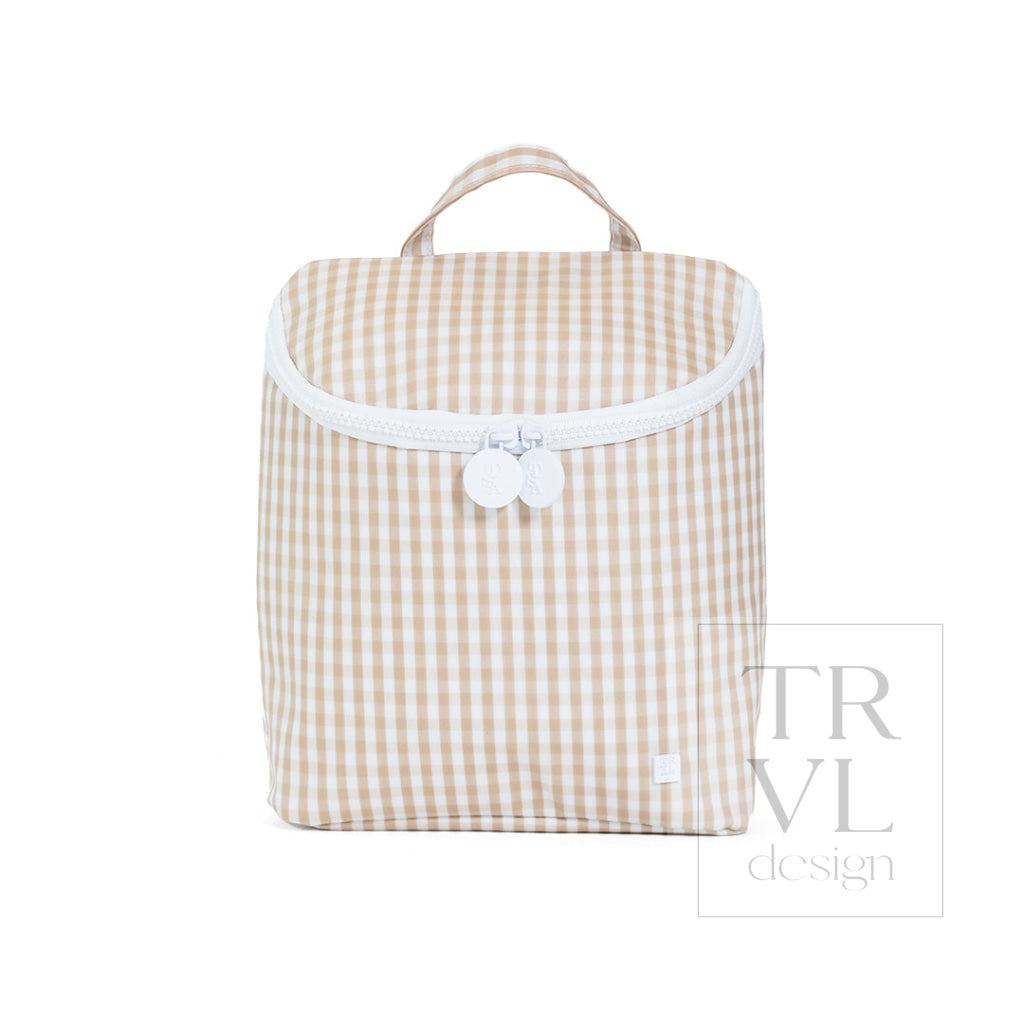 TAKE AWAY INSULATED LUNCH BAG - GINGHAM KHAKI - Lunch Bags
