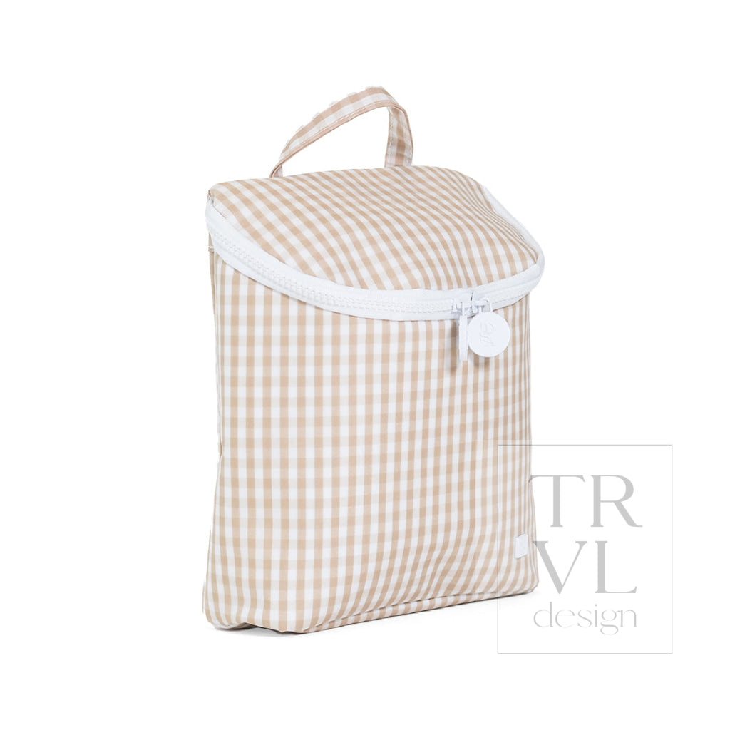 TAKE AWAY INSULATED LUNCH BAG - GINGHAM KHAKI - Lunch Bags
