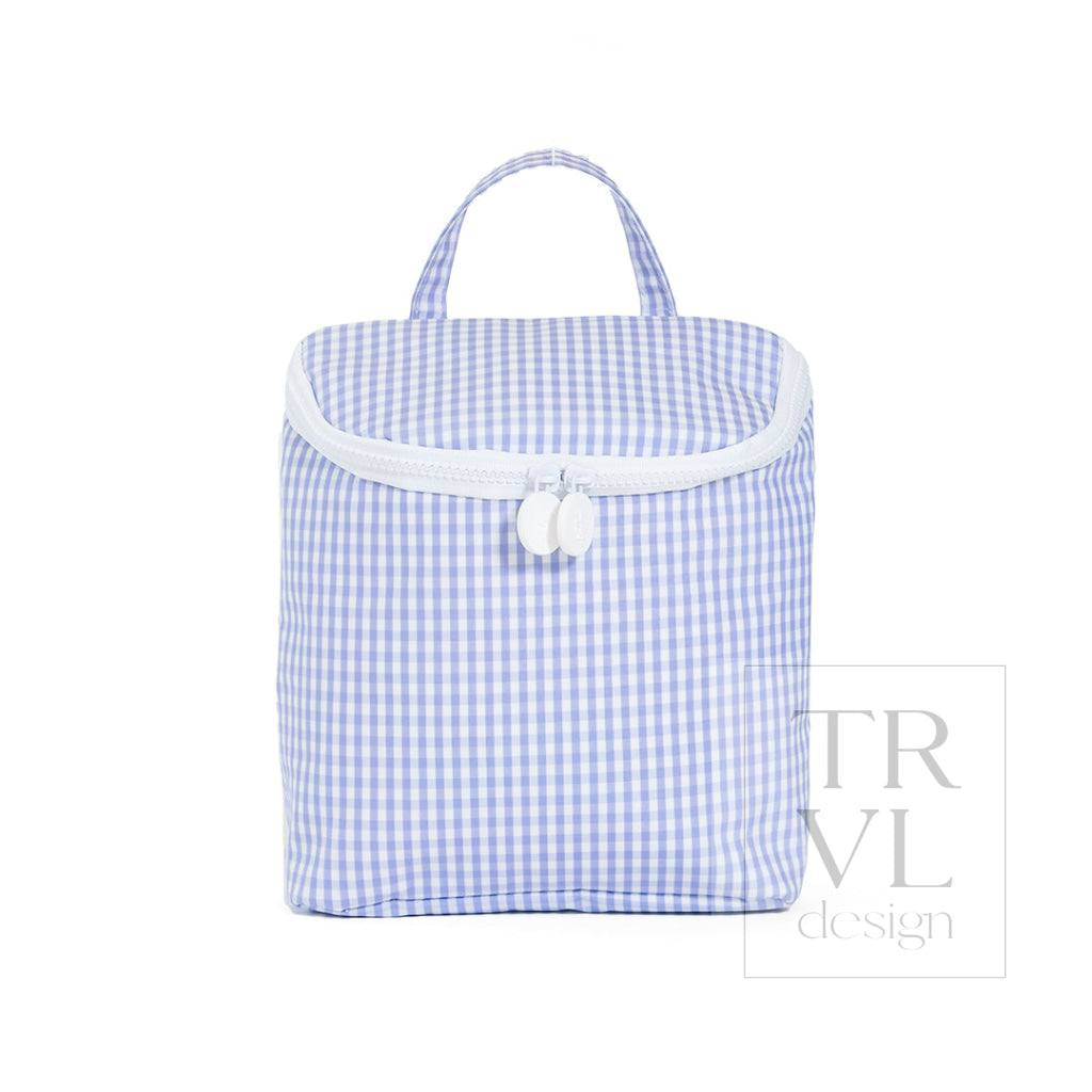 TAKE AWAY INSULATED LUNCH BAG - GINGHAM LILAC - Lunch Bags