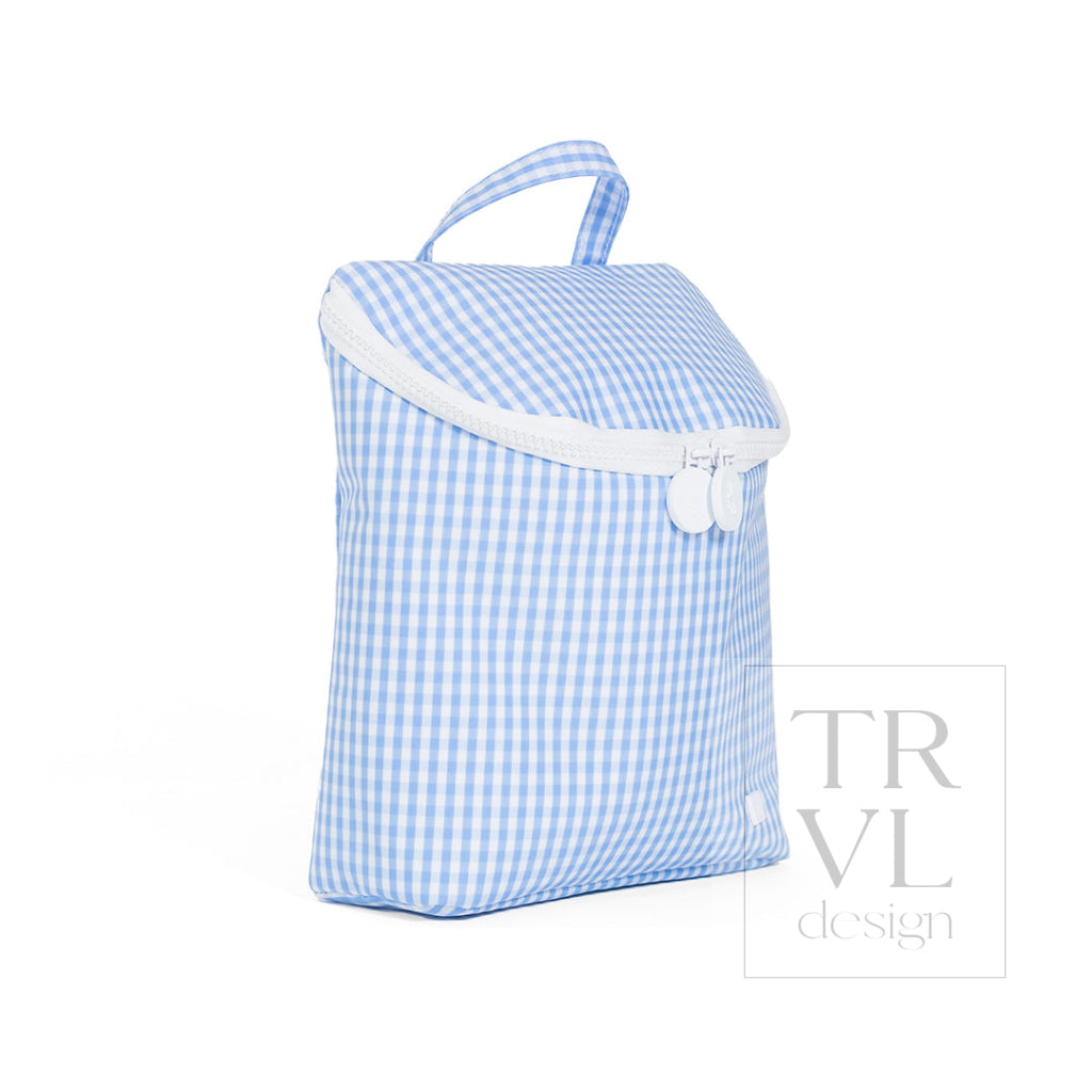 TAKE AWAY INSULATED LUNCH BAG - GINGHAM SKY - Lunch Bags
