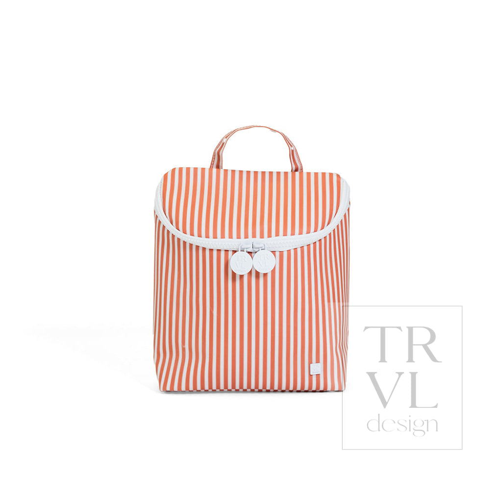 TAKE AWAY INSULATED LUNCH BAG - PIMLICO STRIPE RUST - Lunch Bags