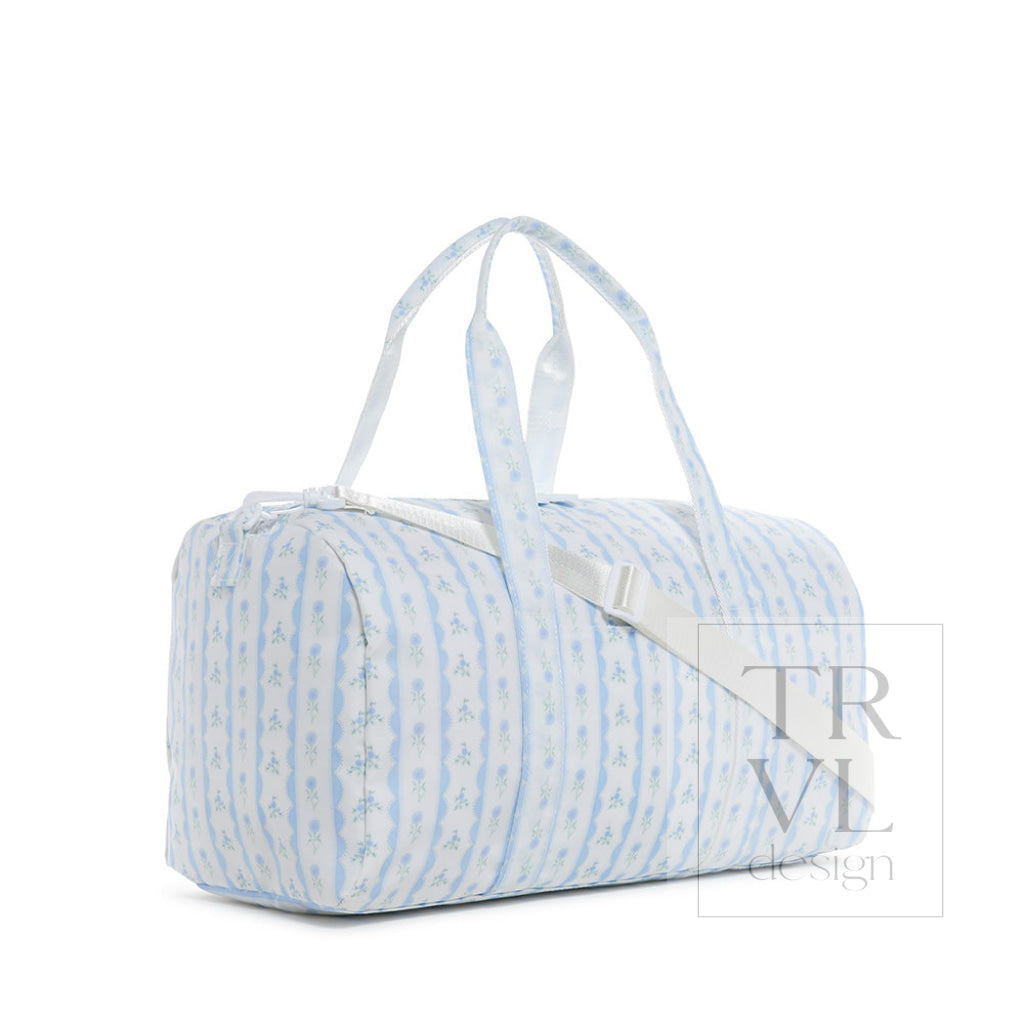 Weekender - Ribbon Floral Blue Duffel Bag Bags